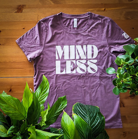 Mindless Purple Tee with White Text Size, Womens